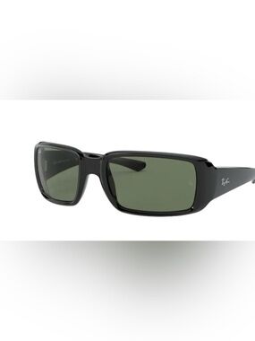 Ray-Ban Black Frame Sunglasses with Green Lenses